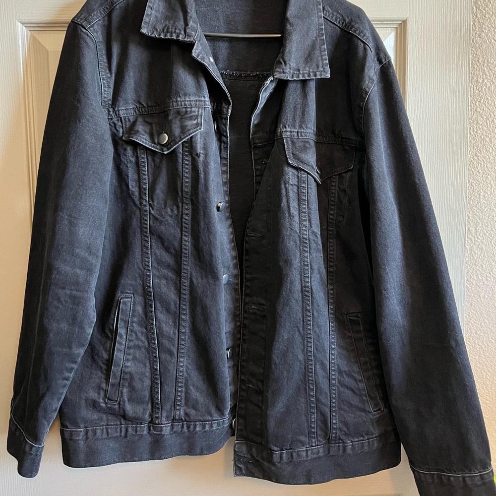 Tupac Poetic Justice Black Jean Denim Jacket Large - Picture 3 of 5
